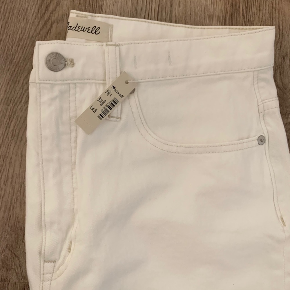 NWT Madewell Classic Straight White Jean